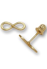 gorgeous gold unique infinity ribbon stud earrings for children